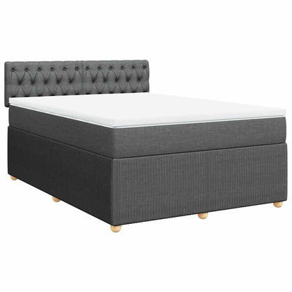 Giroletto a Molle con Materasso Grigio Scuro 140x190 cm Tessuto