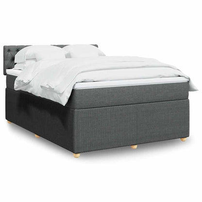 Giroletto a Molle con Materasso Grigio Scuro 140x190 cm Tessuto