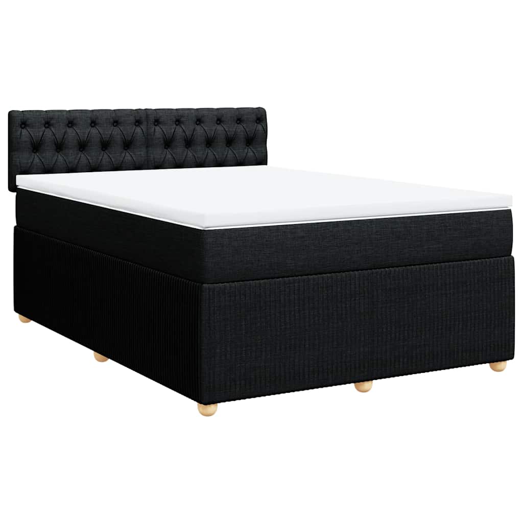 Giroletto a Molle con Materasso Nero 140x190 cm in Tessuto | homemem39
