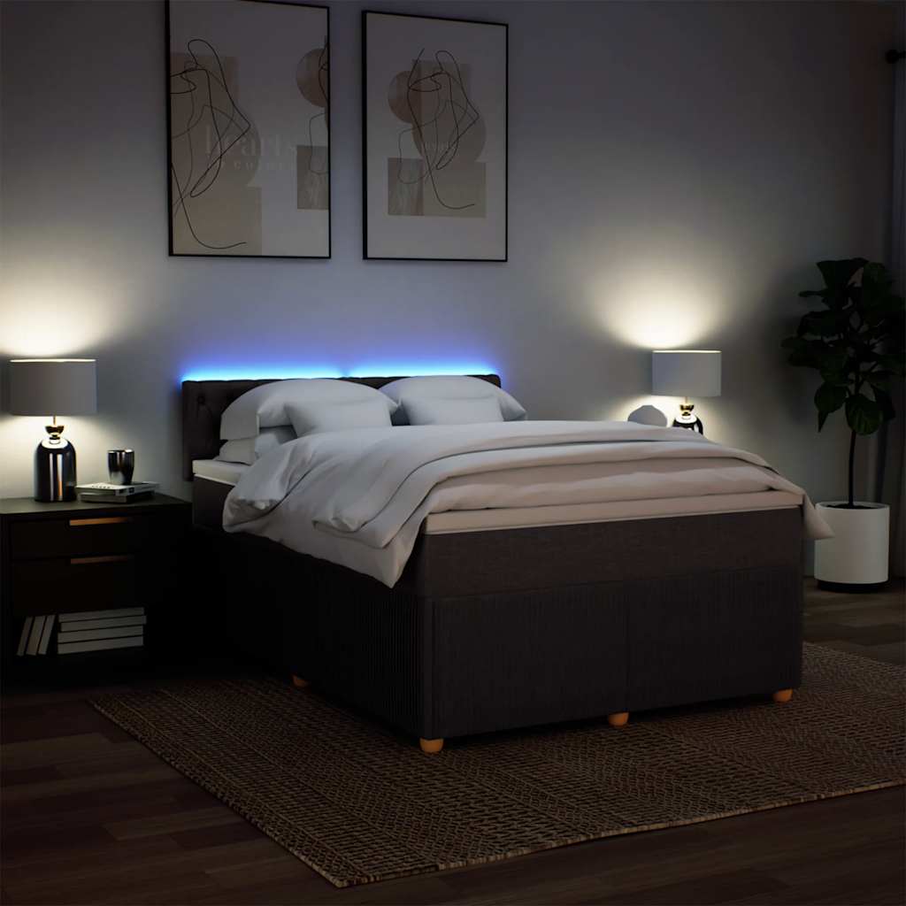 Giroletto a Molle con Materasso Marrone Scuro 140x190cm Tessuto | homemem39
