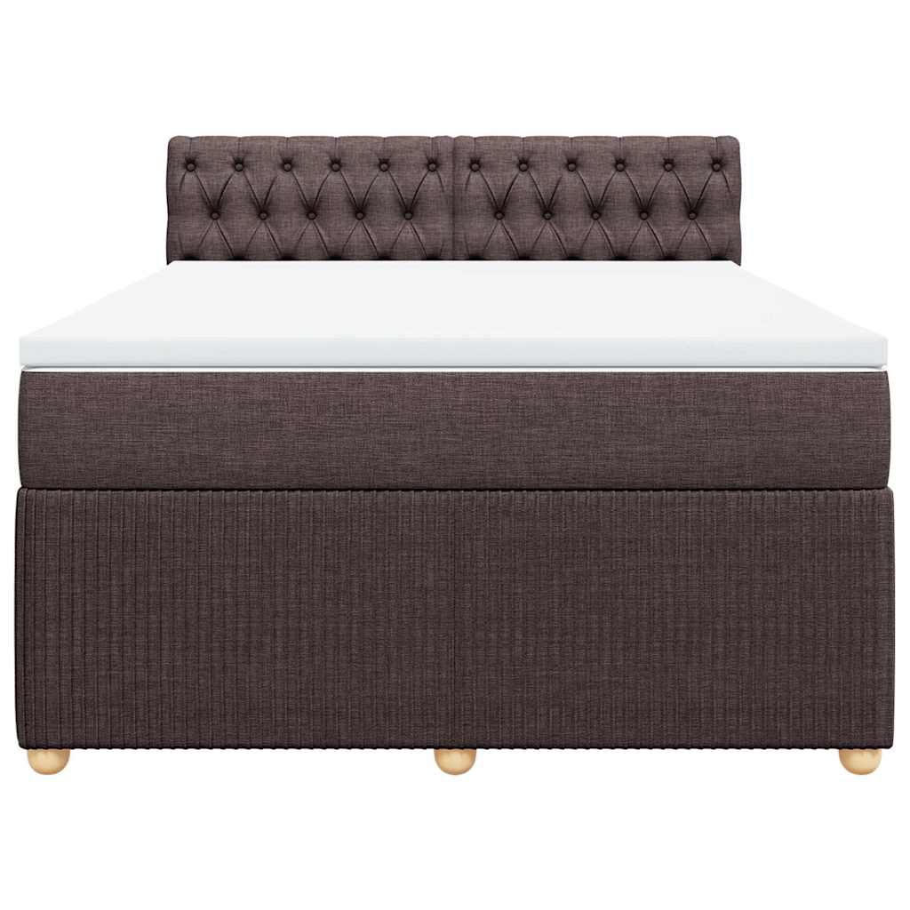 Giroletto a Molle con Materasso Marrone Scuro 140x190cm Tessuto | homemem39