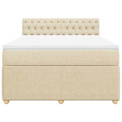 Giroletto a Molle con Materasso Crema 140x19 cm in Tessuto | homemem39