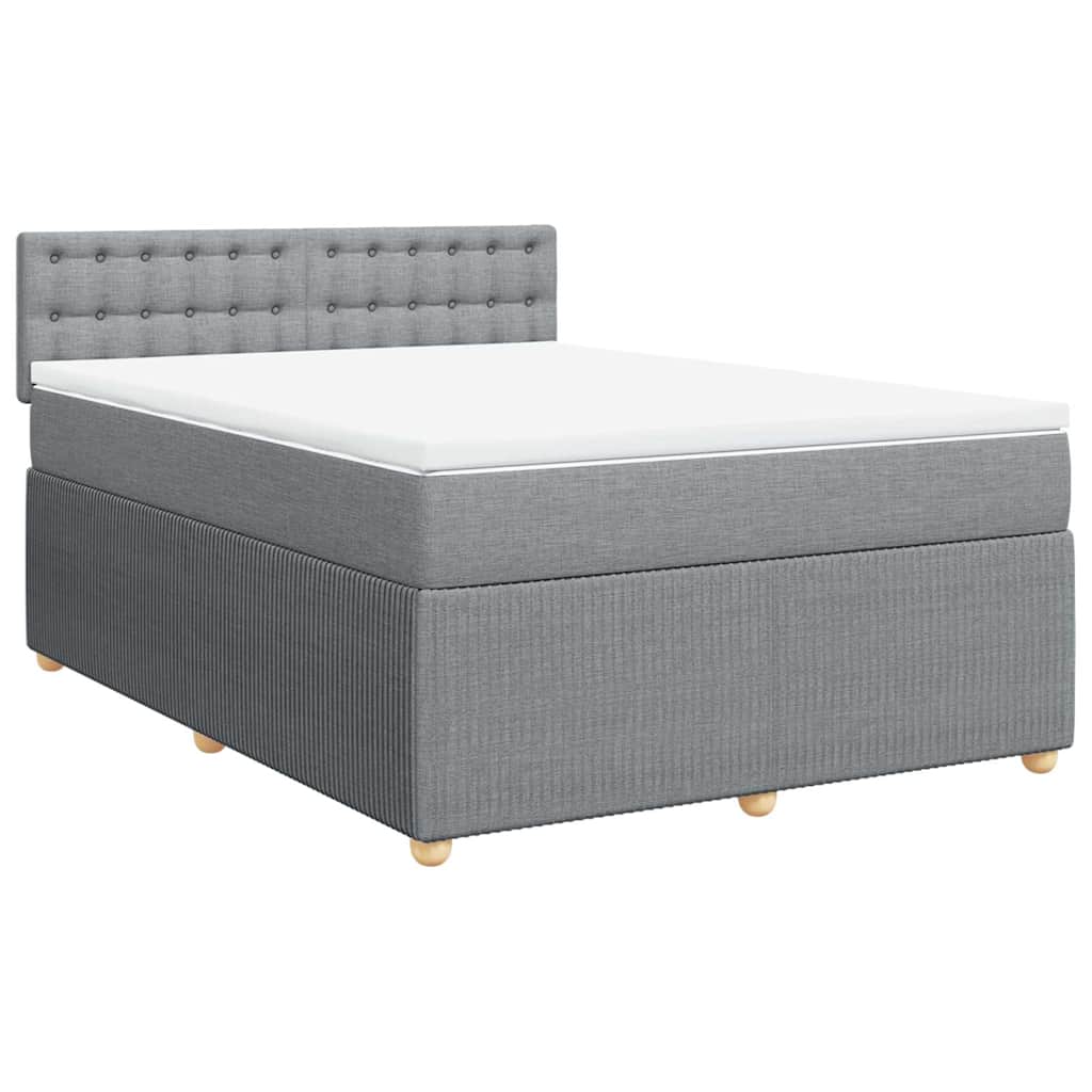 Giroletto a Molle con Materasso Grigio Chiaro 140x190cm Tessuto | homemem39