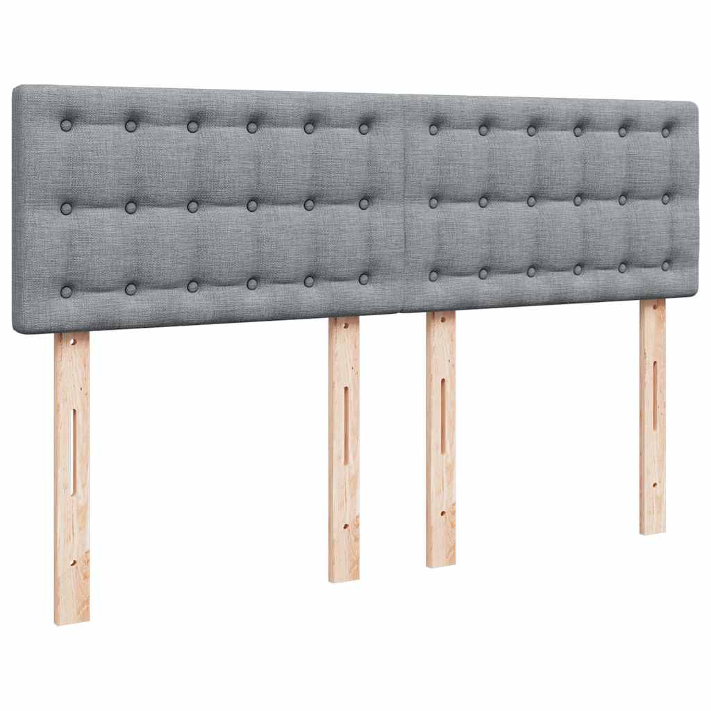 Giroletto a Molle con Materasso Grigio Chiaro 140x190cm Tessuto