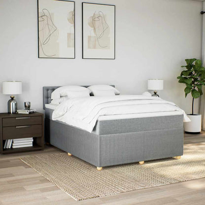 Giroletto a Molle con Materasso Grigio Chiaro 140x190cm Tessuto