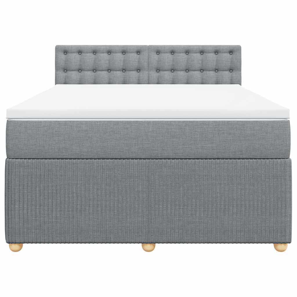 Giroletto a Molle con Materasso Grigio Chiaro 140x190cm Tessuto | homemem39