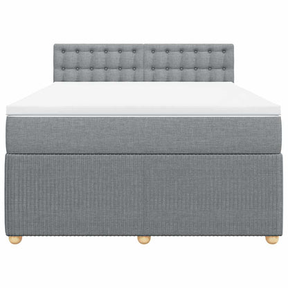 Giroletto a Molle con Materasso Grigio Chiaro 140x190cm Tessuto