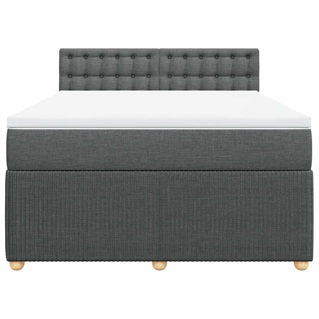 Giroletto a Molle con Materasso Grigio Scuro 140x190 cm Tessuto