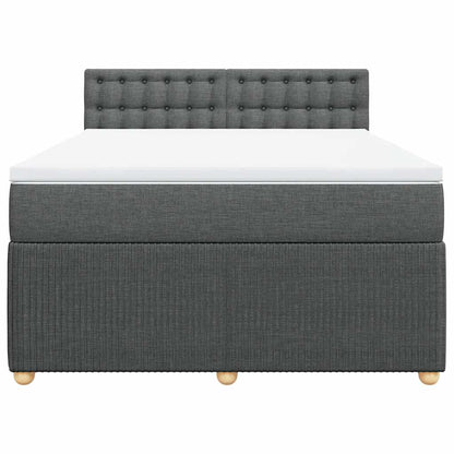 Giroletto a Molle con Materasso Grigio Scuro 140x190 cm Tessuto