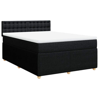 Giroletto a Molle con Materasso Nero 140x190 cm in Tessuto