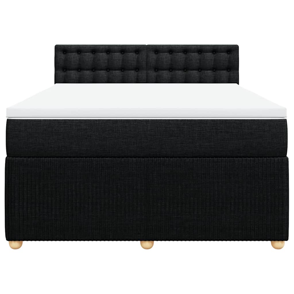 Giroletto a Molle con Materasso Nero 140x190 cm in Tessuto
