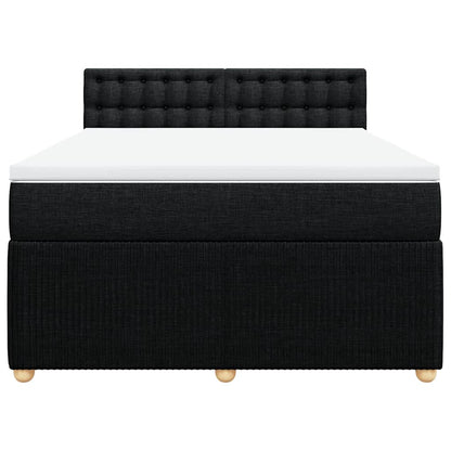 Giroletto a Molle con Materasso Nero 140x190 cm in Tessuto