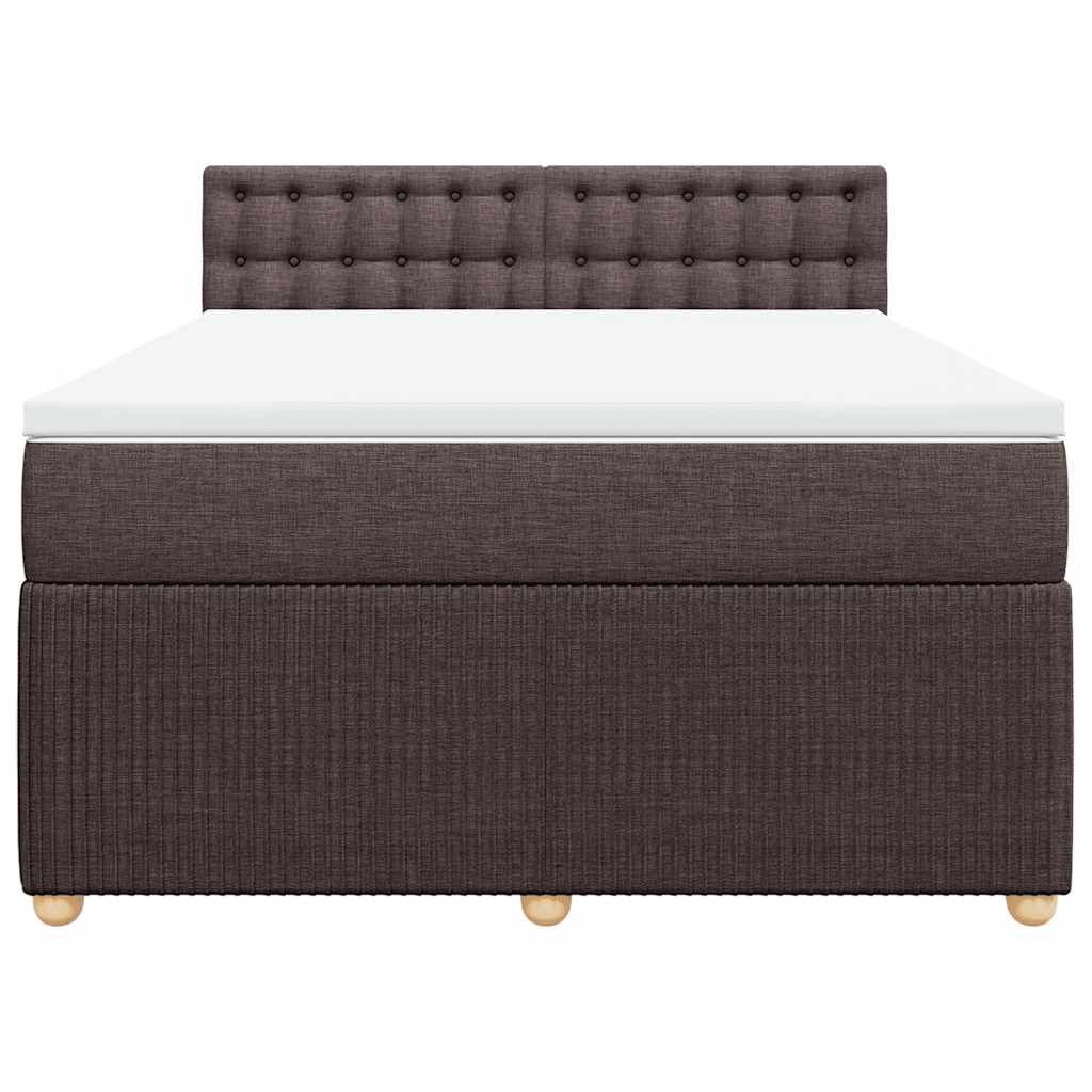 Giroletto a Molle con Materasso Marrone Scuro 140x190cm Tessuto | homemem39