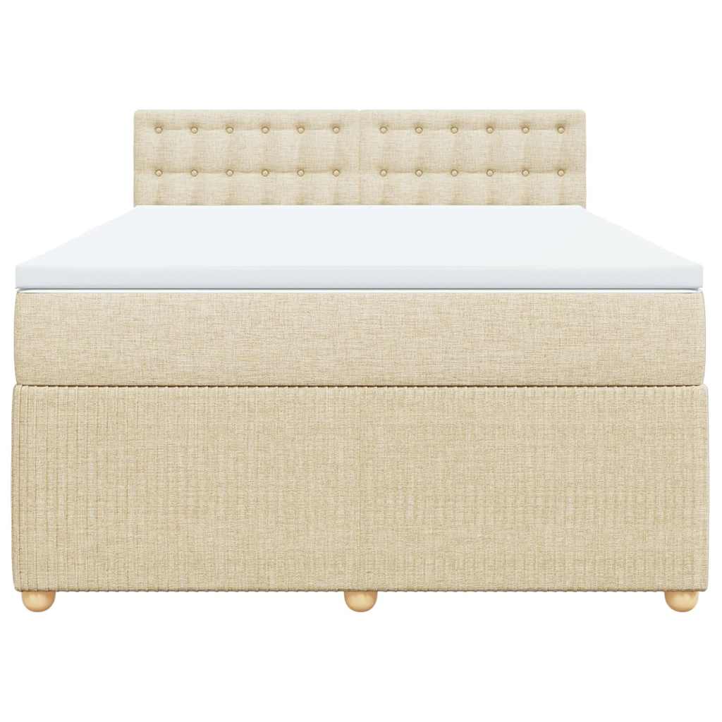 Giroletto a Molle con Materasso Crema 140x19 cm in Tessuto | homemem39