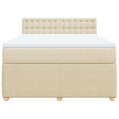 Giroletto a Molle con Materasso Crema 140x19 cm in Tessuto | homemem39