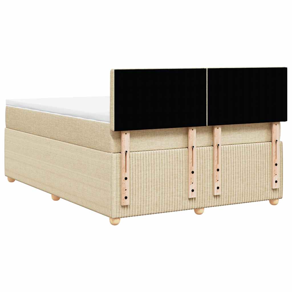 Giroletto a Molle con Materasso Crema 140x19 cm in Tessuto | homemem39