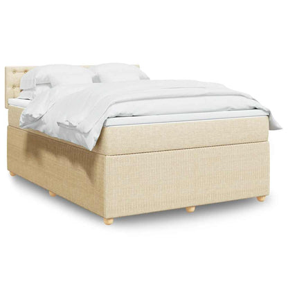 Giroletto a Molle con Materasso Crema 140x19 cm in Tessuto