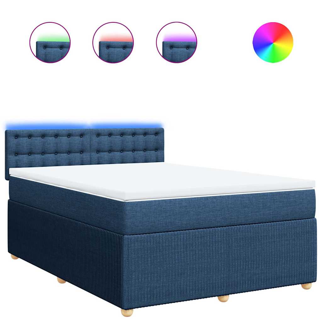 Giroletto a Molle con Materasso Blu 140x190 cm in Tessuto | homemem39
