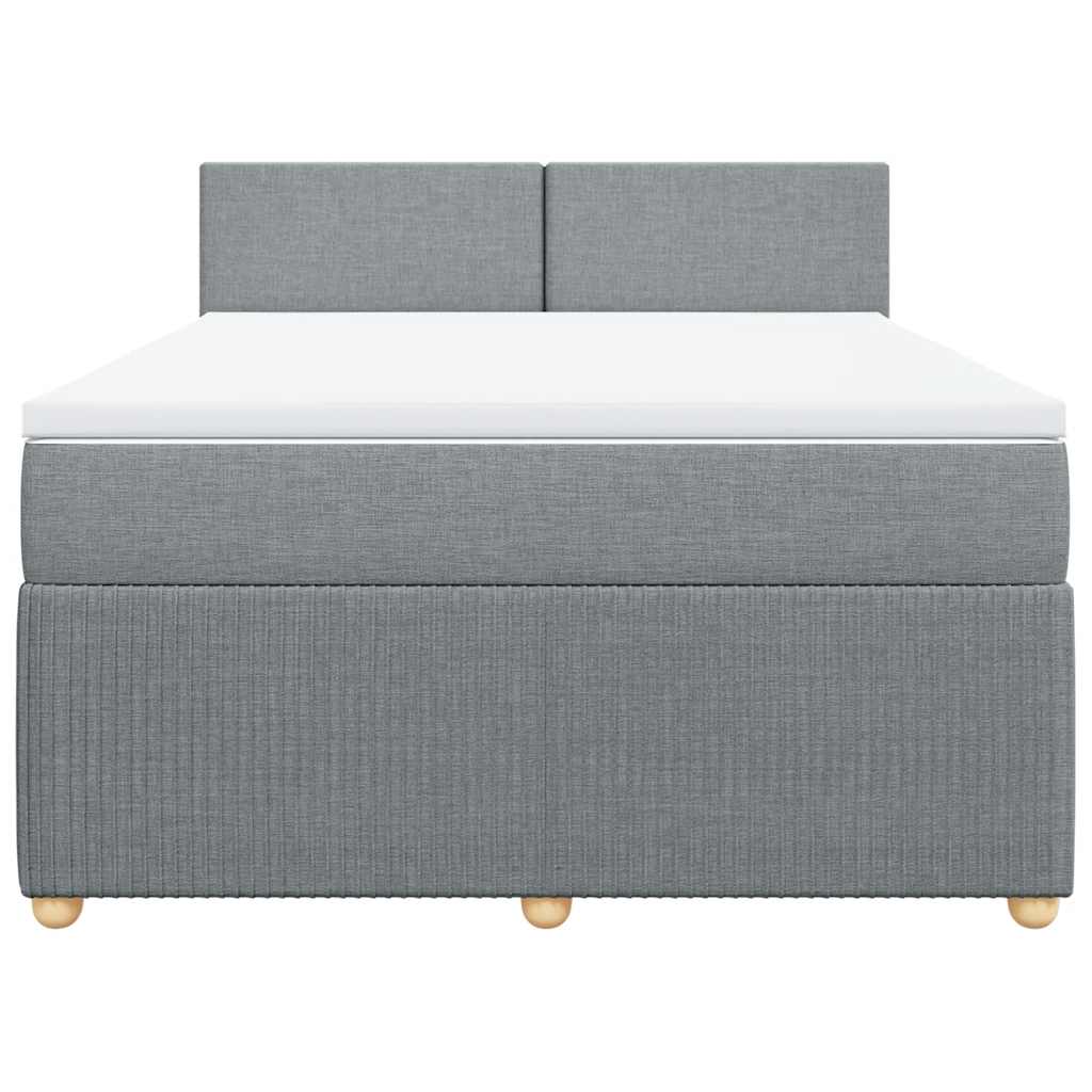 Giroletto a Molle con Materasso Grigio Chiaro 140x200cm Tessuto | homemem39