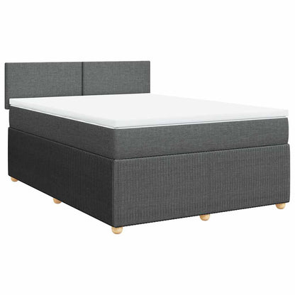 Giroletto a Molle con Materasso Grigio Scuro 140x200cm Tessuto | homemem39