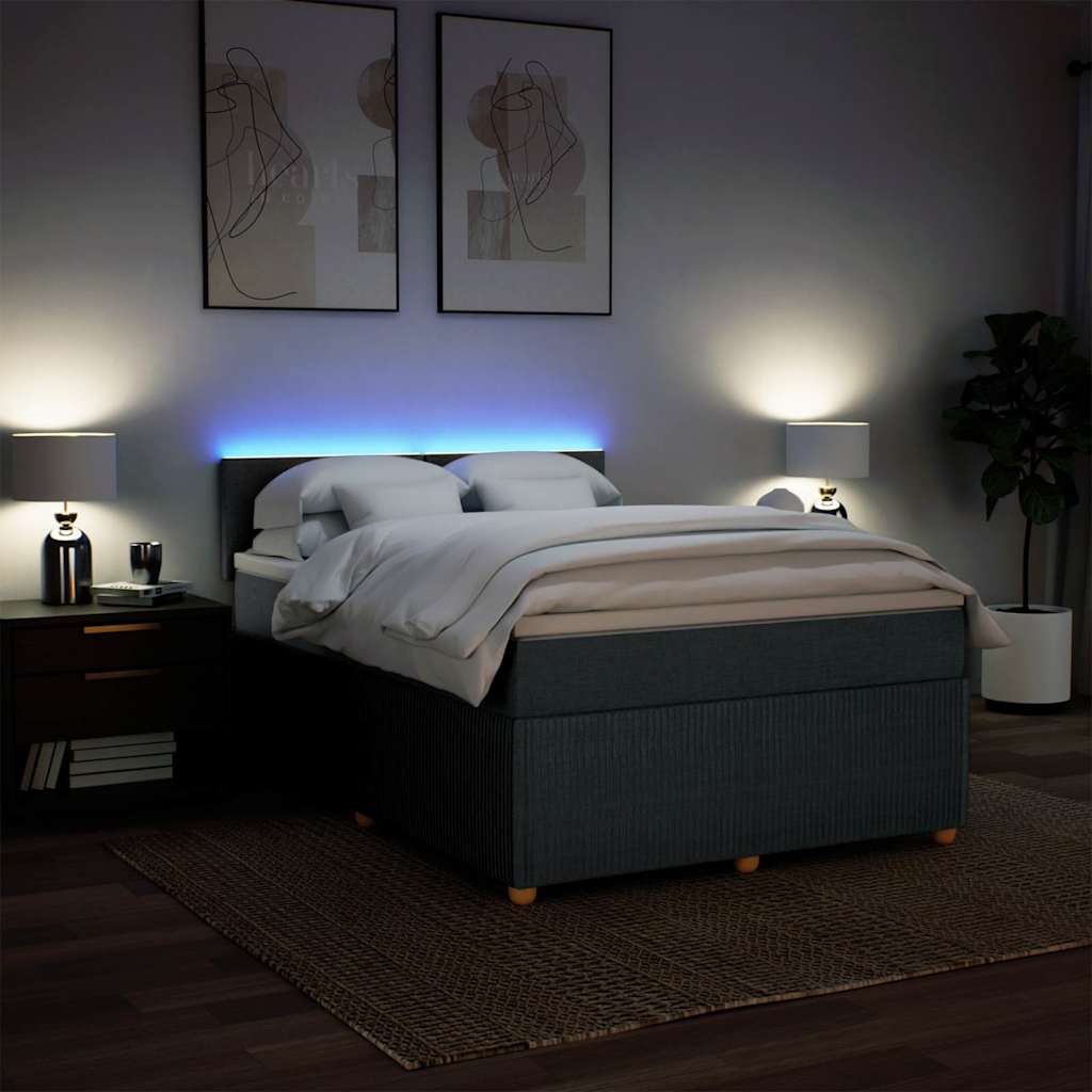 Giroletto a Molle con Materasso Grigio Scuro 140x200cm Tessuto | homemem39