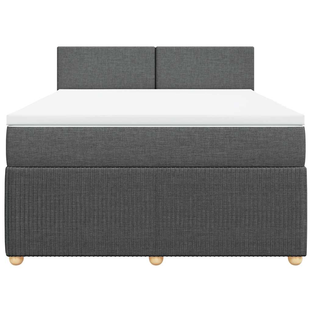 Giroletto a Molle con Materasso Grigio Scuro 140x200cm Tessuto