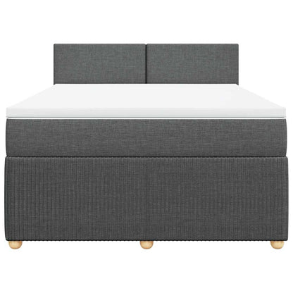 Giroletto a Molle con Materasso Grigio Scuro 140x200cm Tessuto