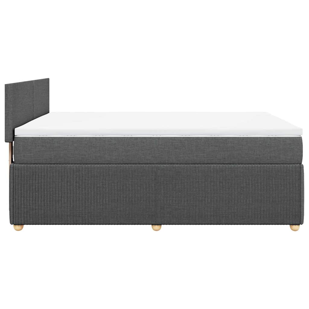 Giroletto a Molle con Materasso Grigio Scuro 140x200cm Tessuto | homemem39
