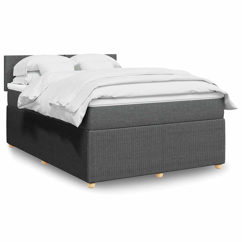 Giroletto a Molle con Materasso Grigio Scuro 140x200cm Tessuto | homemem39