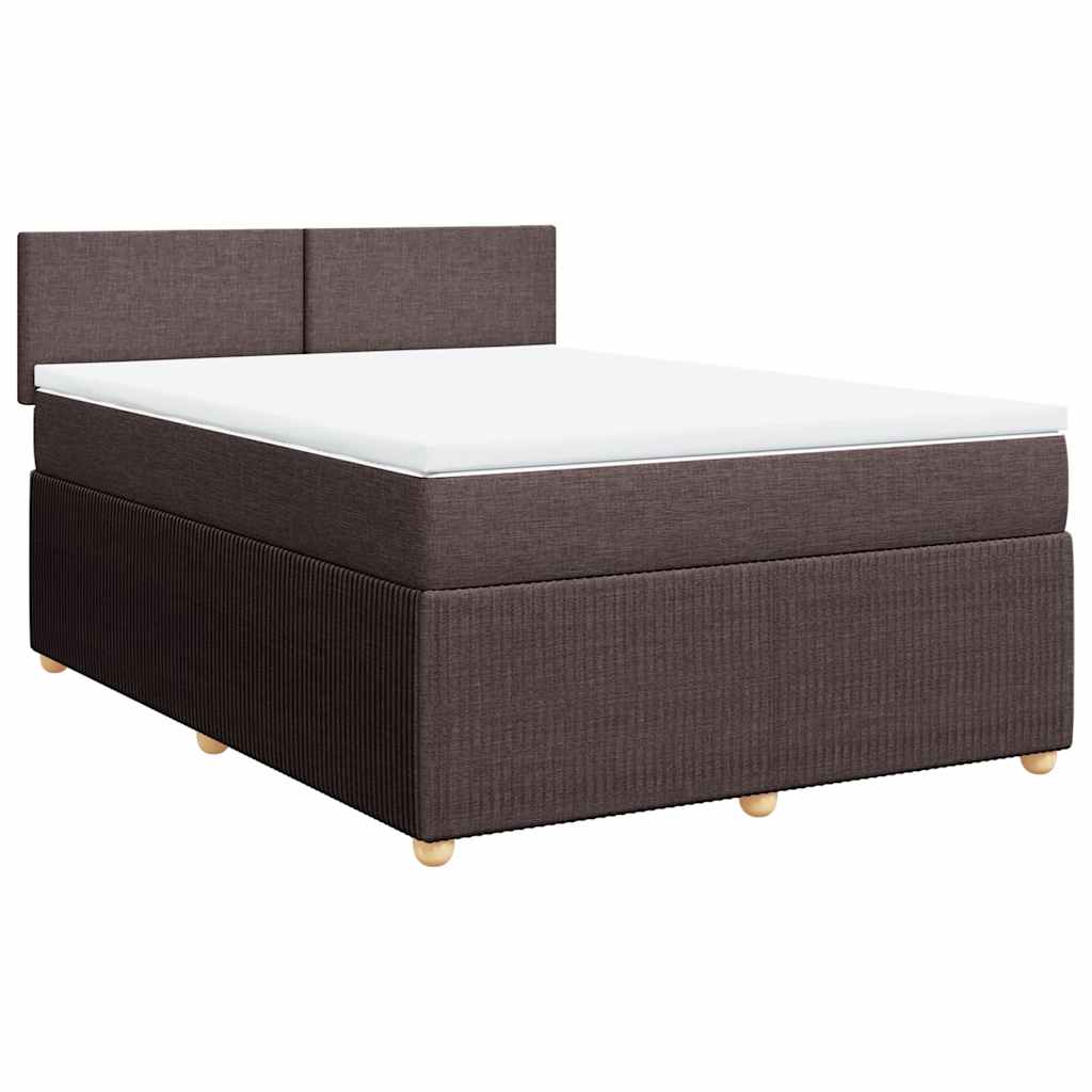 Giroletto a Molle con Materasso Marrone Scuro 140x200cm Tessuto | homemem39