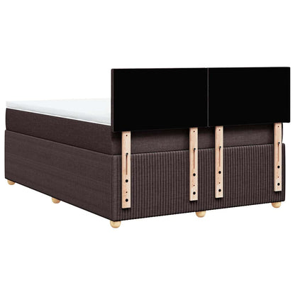 Giroletto a Molle con Materasso Marrone Scuro 140x200cm Tessuto | homemem39