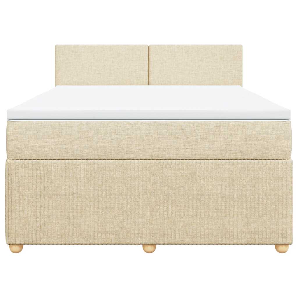 Giroletto a Molle con Materasso Crema 140x200 cm in Tessuto | homemem39