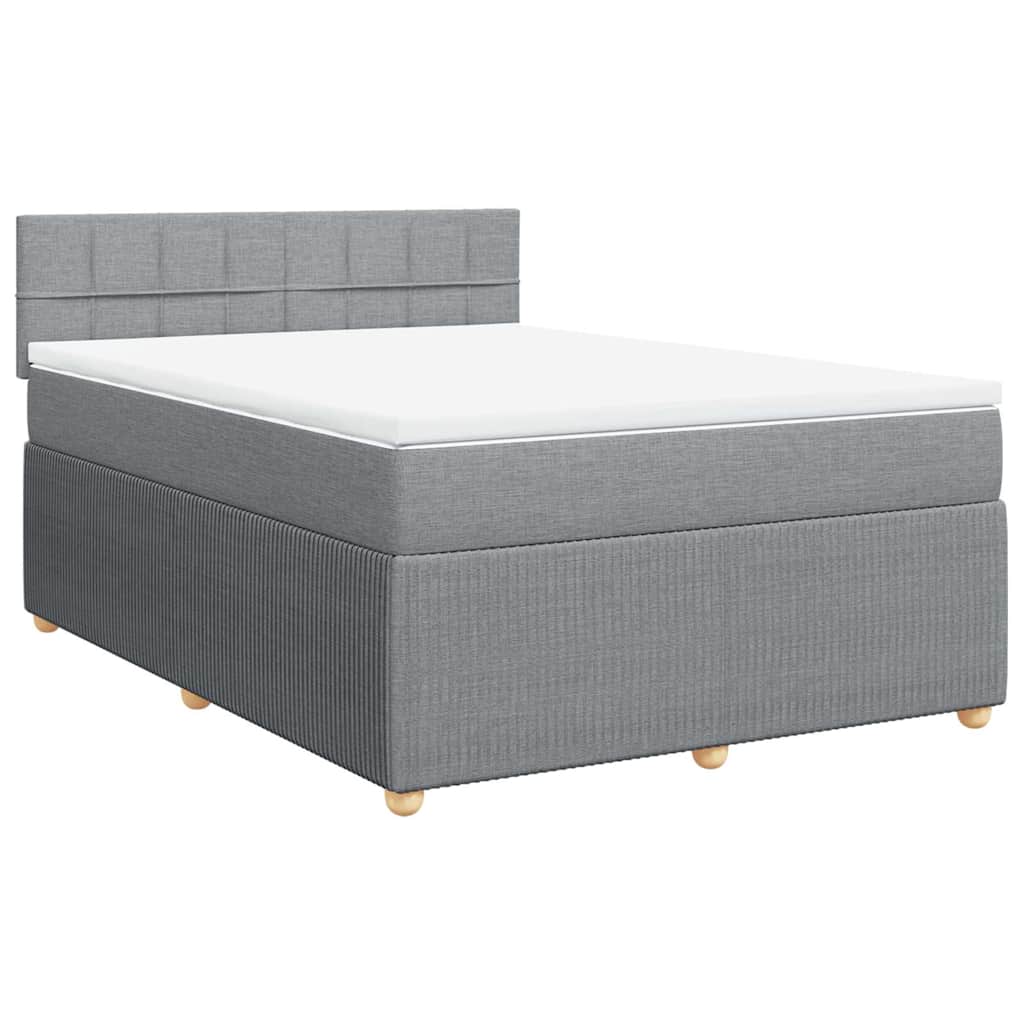 Giroletto a Molle con Materasso Grigio Chiaro 140x200cm Tessuto | homemem39