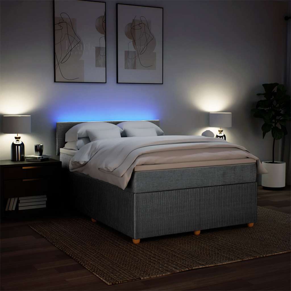 Giroletto a Molle con Materasso Grigio Chiaro 140x200cm Tessuto | homemem39
