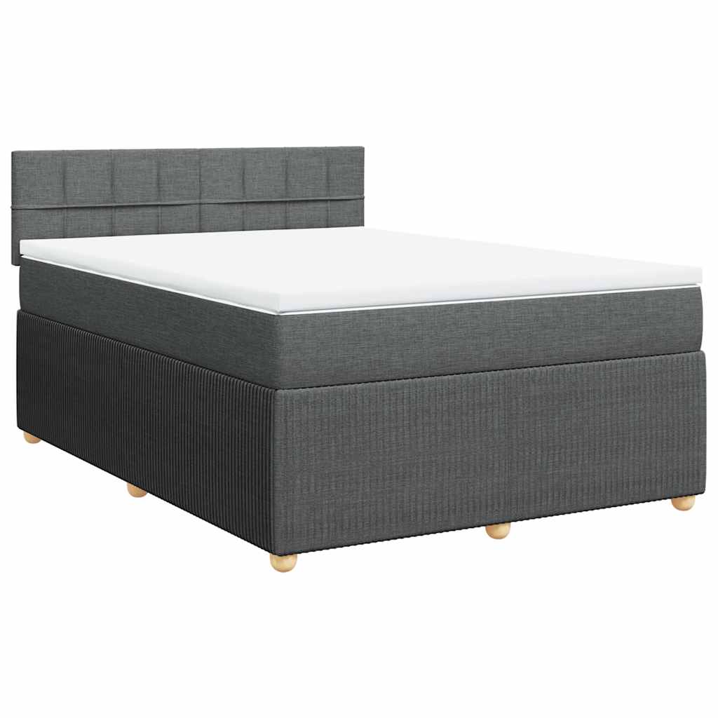 Giroletto a Molle con Materasso Grigio Scuro 140x200cm Tessuto | homemem39