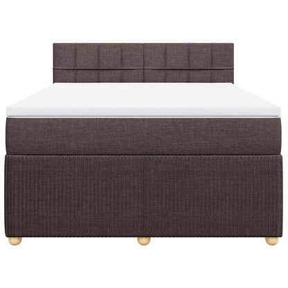 Giroletto a Molle con Materasso Marrone Scuro 140x200cm Tessuto | homemem39