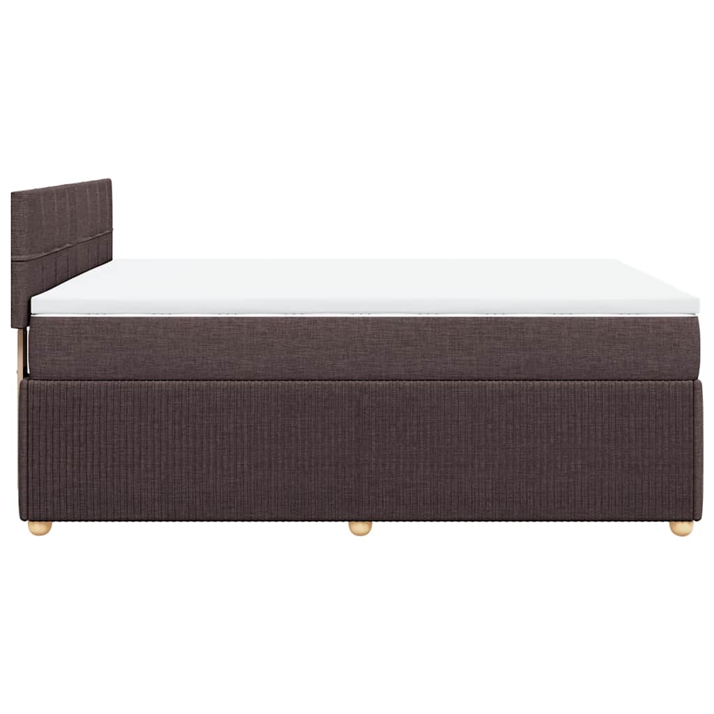 Giroletto a Molle con Materasso Marrone Scuro 140x200cm Tessuto | homemem39