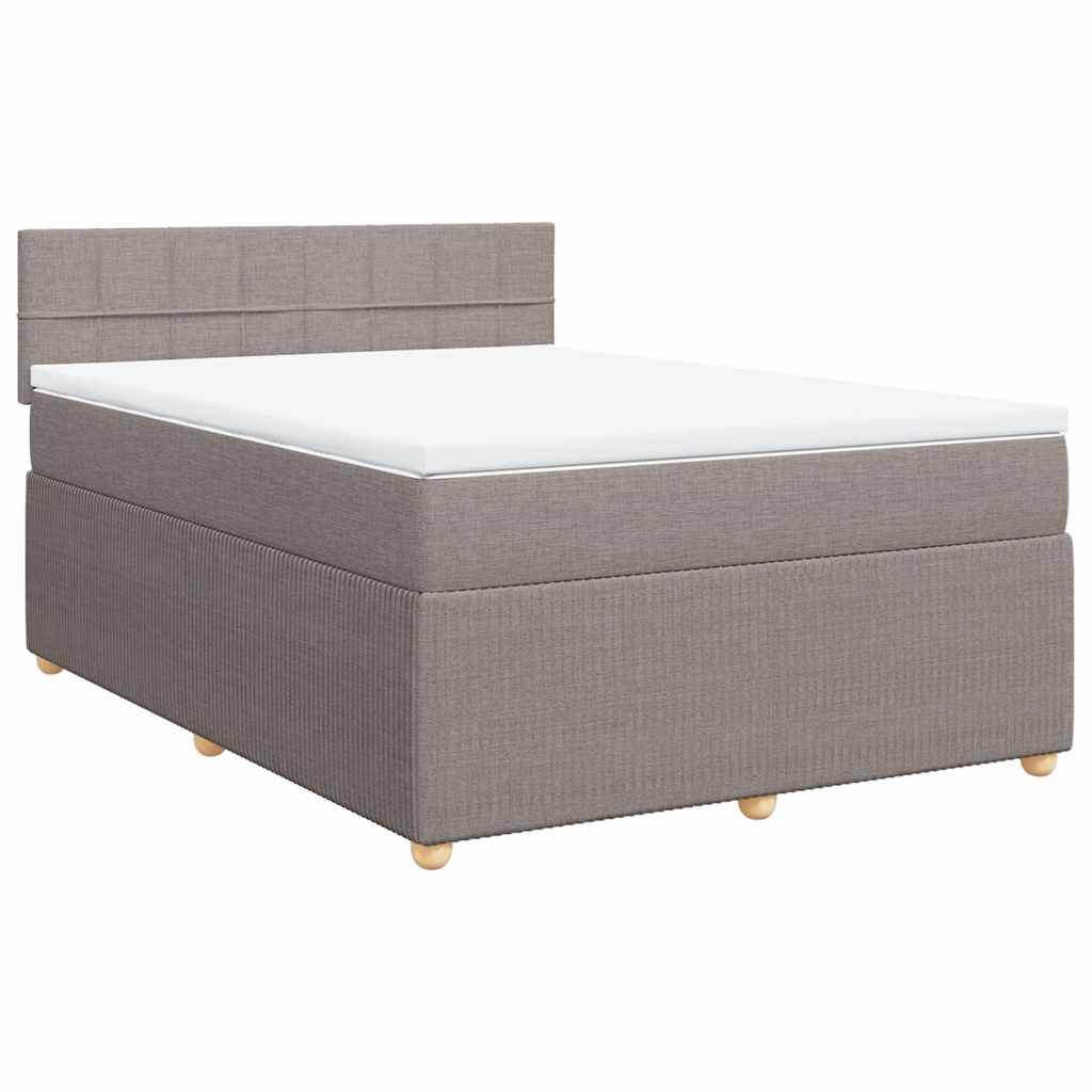 Giroletto a Molle con Materasso Tortora 140x200 cm in Tessuto | homemem39