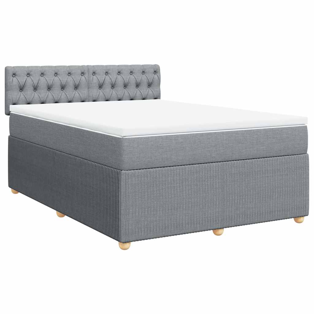 Giroletto a Molle con Materasso Grigio Chiaro 140x200cm Tessuto