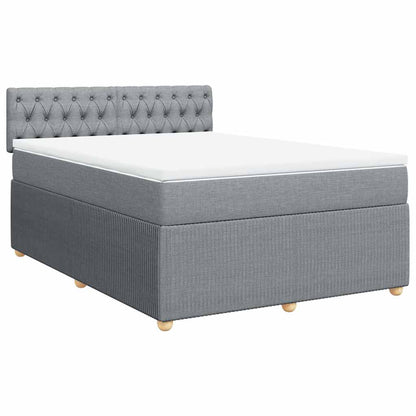 Giroletto a Molle con Materasso Grigio Chiaro 140x200cm Tessuto