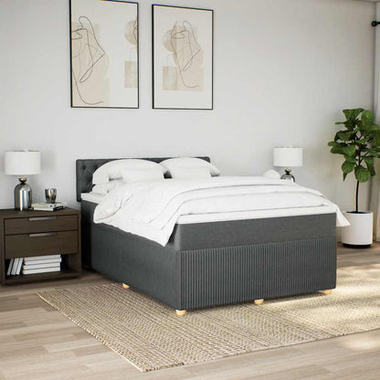 Giroletto a Molle con Materasso Grigio Scuro 140x200cm Tessuto