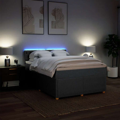 Giroletto a Molle con Materasso Grigio Scuro 140x200cm Tessuto | homemem39