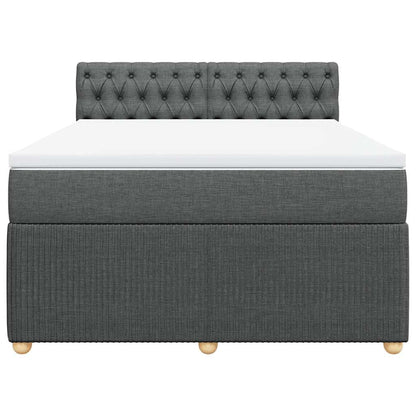 Giroletto a Molle con Materasso Grigio Scuro 140x200cm Tessuto | homemem39