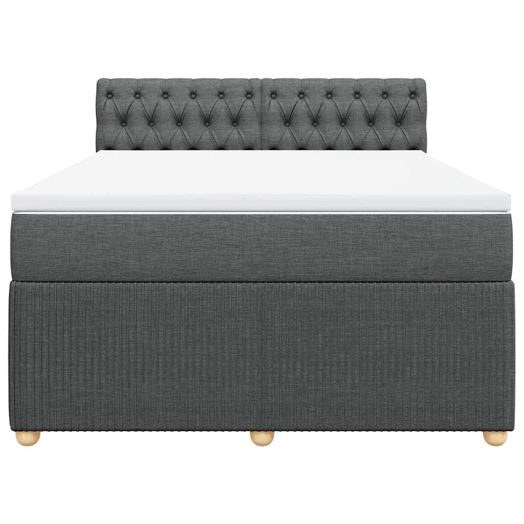 Giroletto a Molle con Materasso Grigio Scuro 140x200cm Tessuto