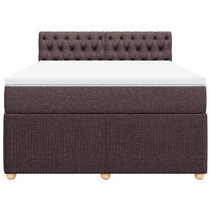 Giroletto a Molle con Materasso Marrone Scuro 140x200cm Tessuto | homemem39
