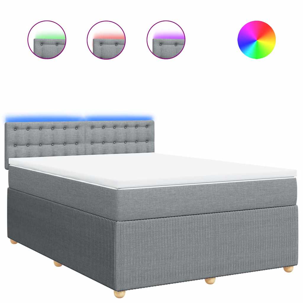 Giroletto a Molle con Materasso Grigio Chiaro 140x200cm Tessuto | homemem39