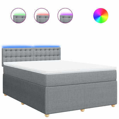 Giroletto a Molle con Materasso Grigio Chiaro 140x200cm Tessuto | homemem39