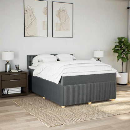 Giroletto a Molle con Materasso Grigio Scuro 140x200cm Tessuto