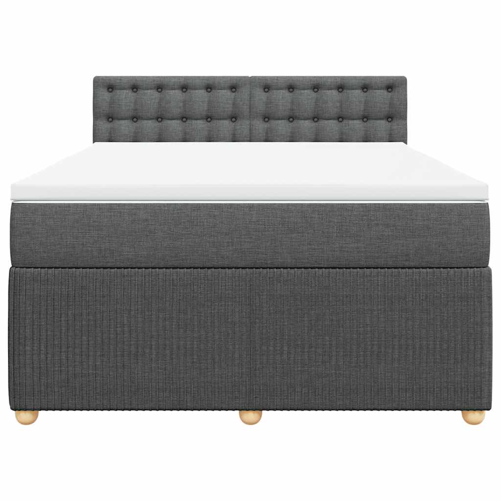 Giroletto a Molle con Materasso Grigio Scuro 140x200cm Tessuto
