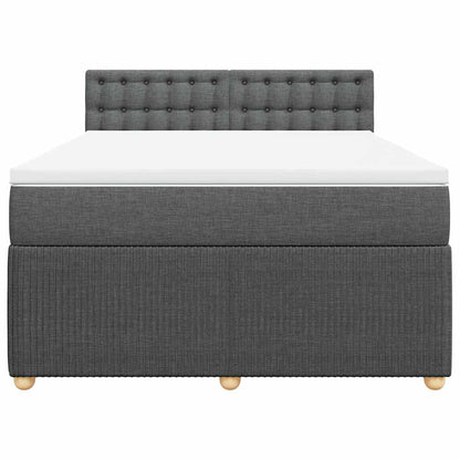 Giroletto a Molle con Materasso Grigio Scuro 140x200cm Tessuto